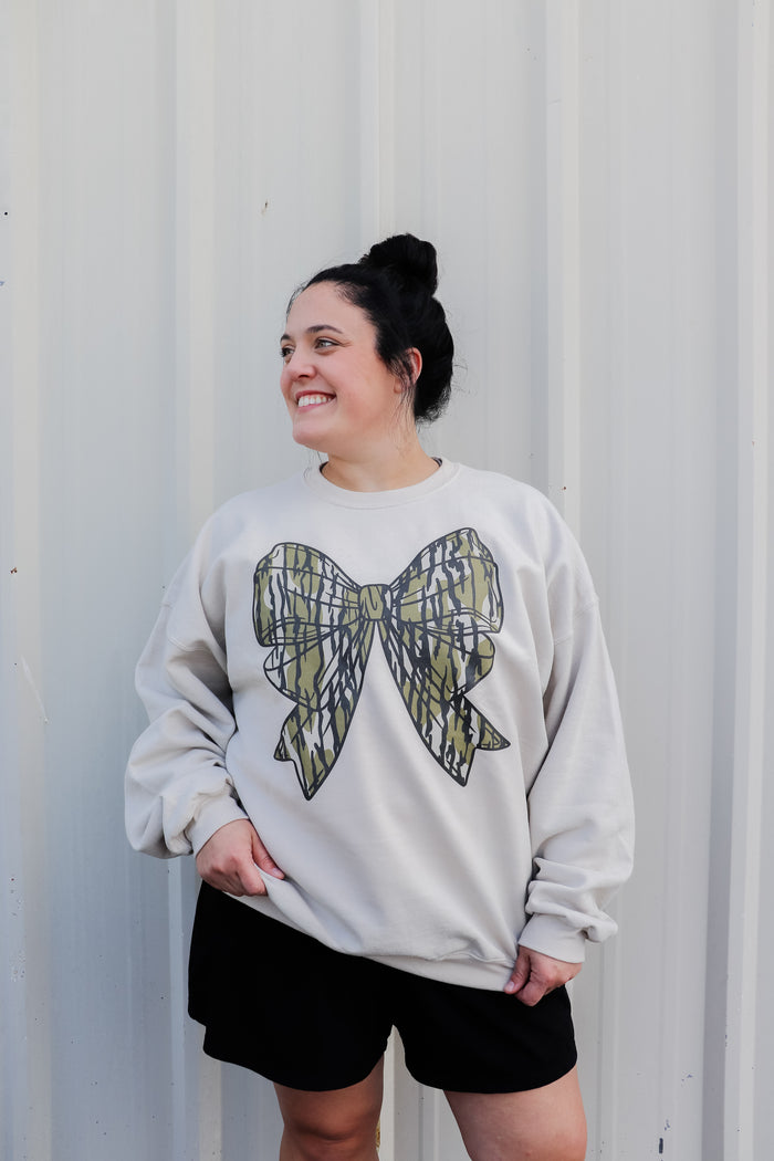 Camo Bow Sweatshirt