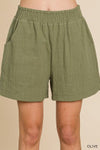 Cotton Casual Smocked Waist Detailed Shorts