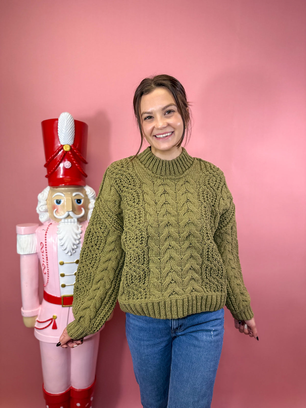 Sage Cable Knit Sweater