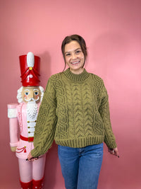 Sage Cable Knit Sweater