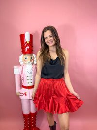 Satin Elastic Waist Band Skirt