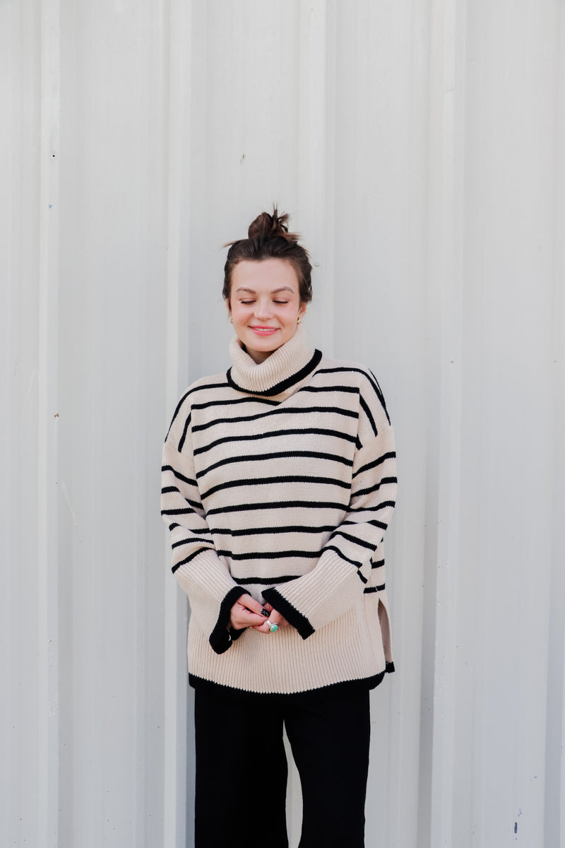 Tan Dunn Striped Sweater