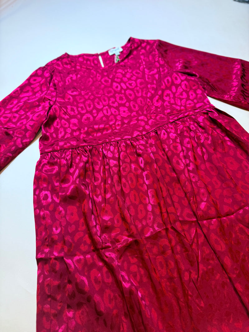 Animal Jacquard Print Long Sleeve Dress
