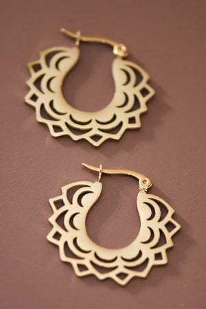 Stainless Steel 18K Gold Embellished Hoops