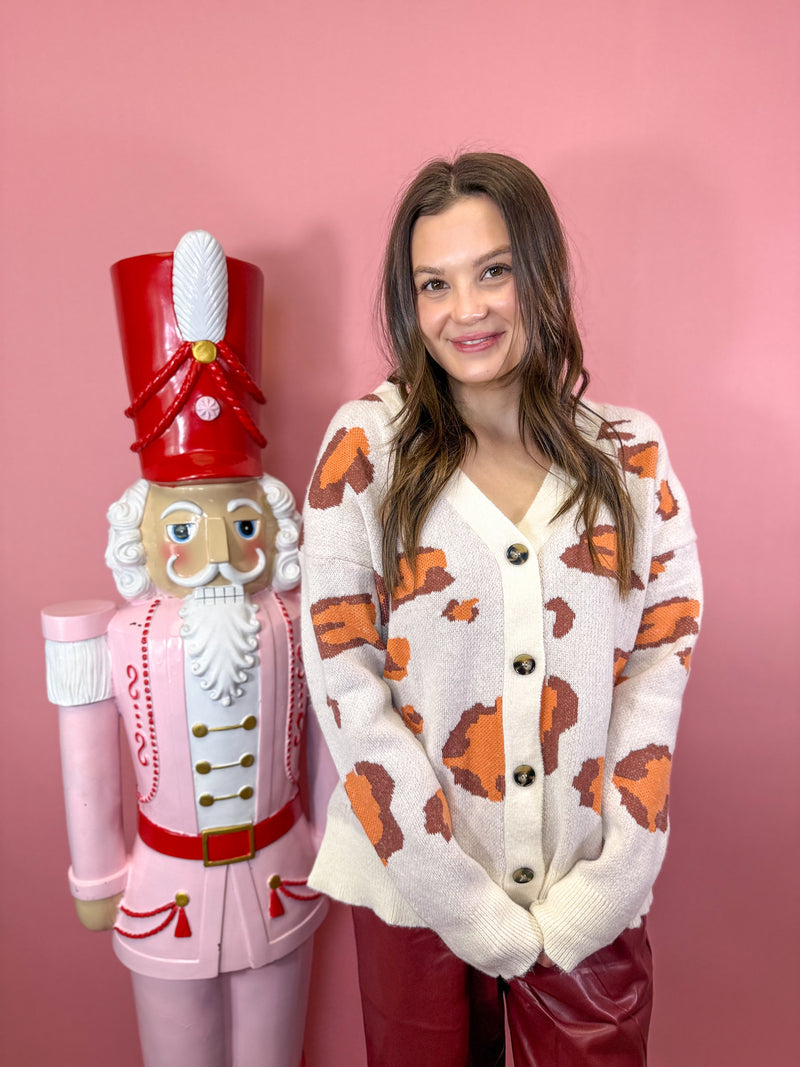 Cream Button Down Cardigan Sweater