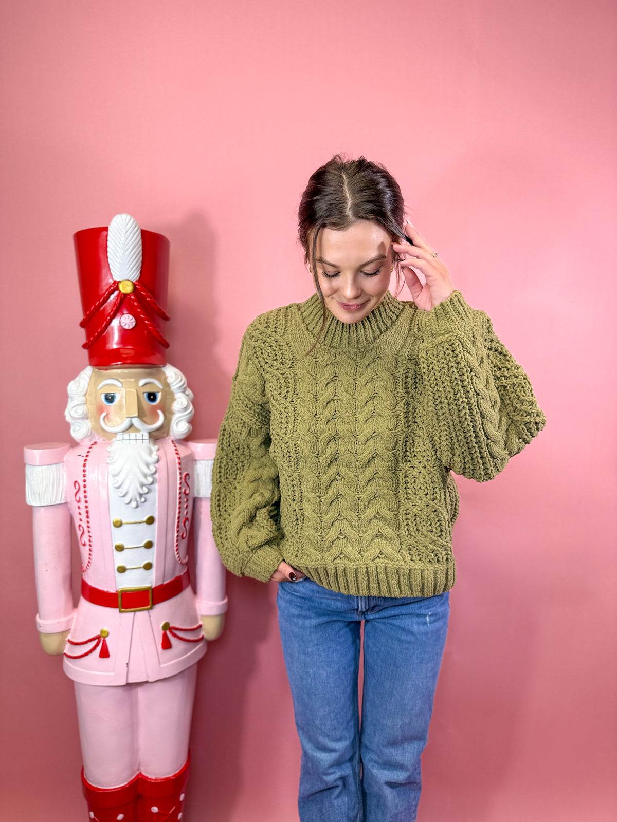 Sage Cable Knit Sweater