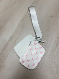 Dual Pouch Wristlet Keychain Wallet