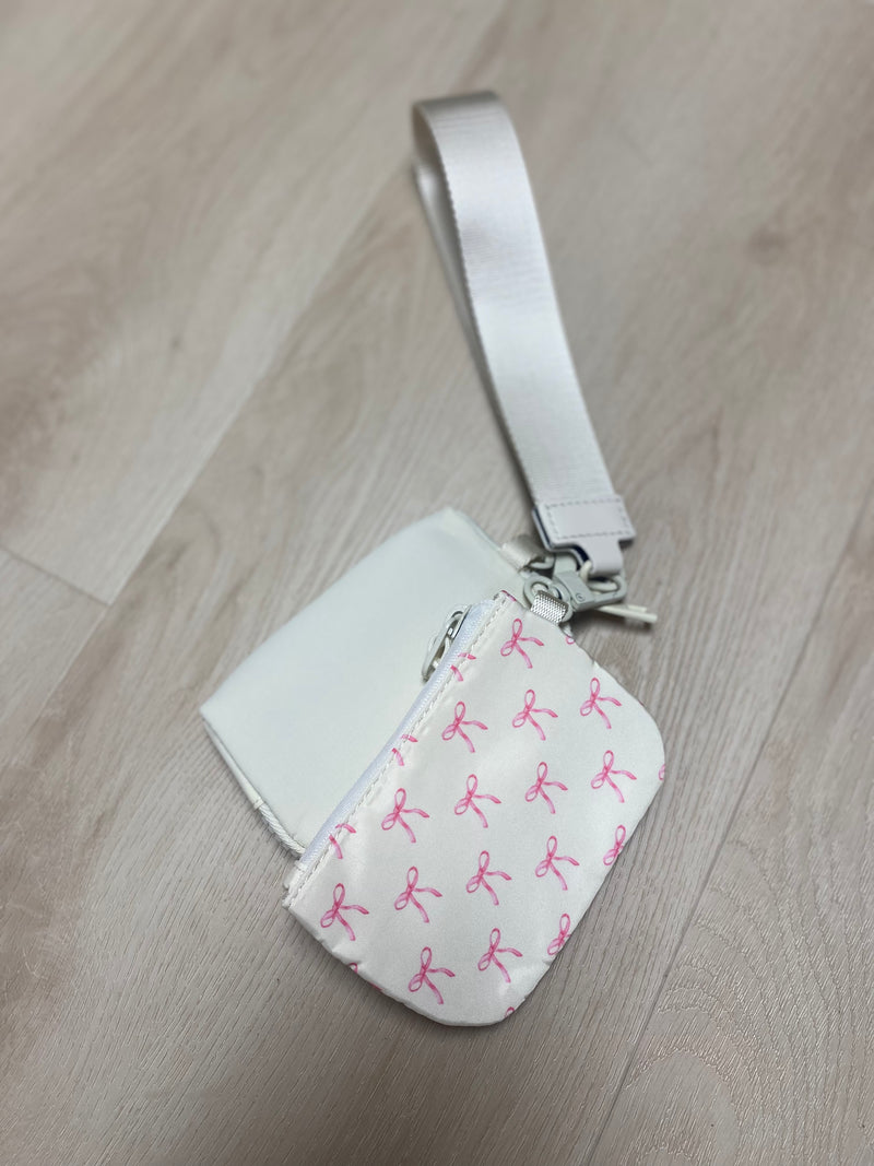 Dual Pouch Wristlet Keychain Wallet