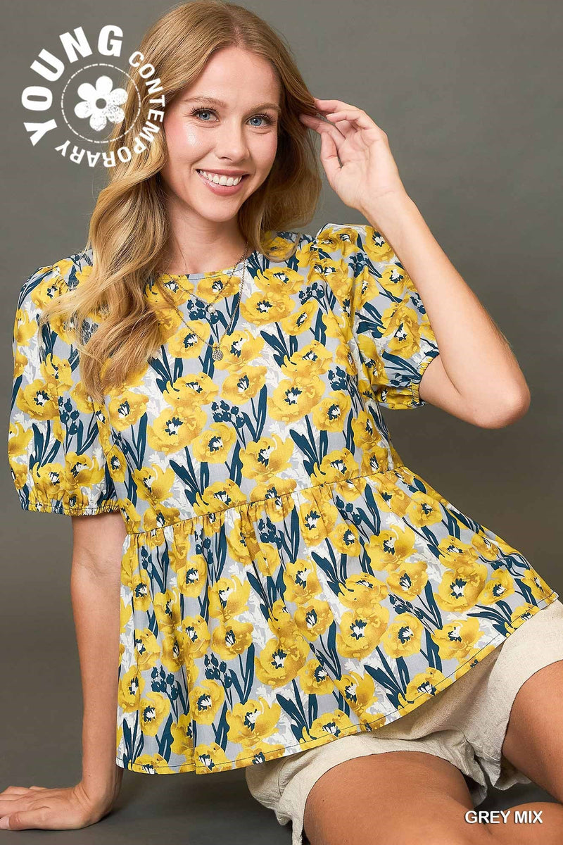 Floral Peplum Top