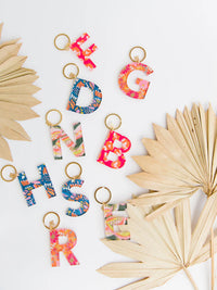 Floral Letter Keychain