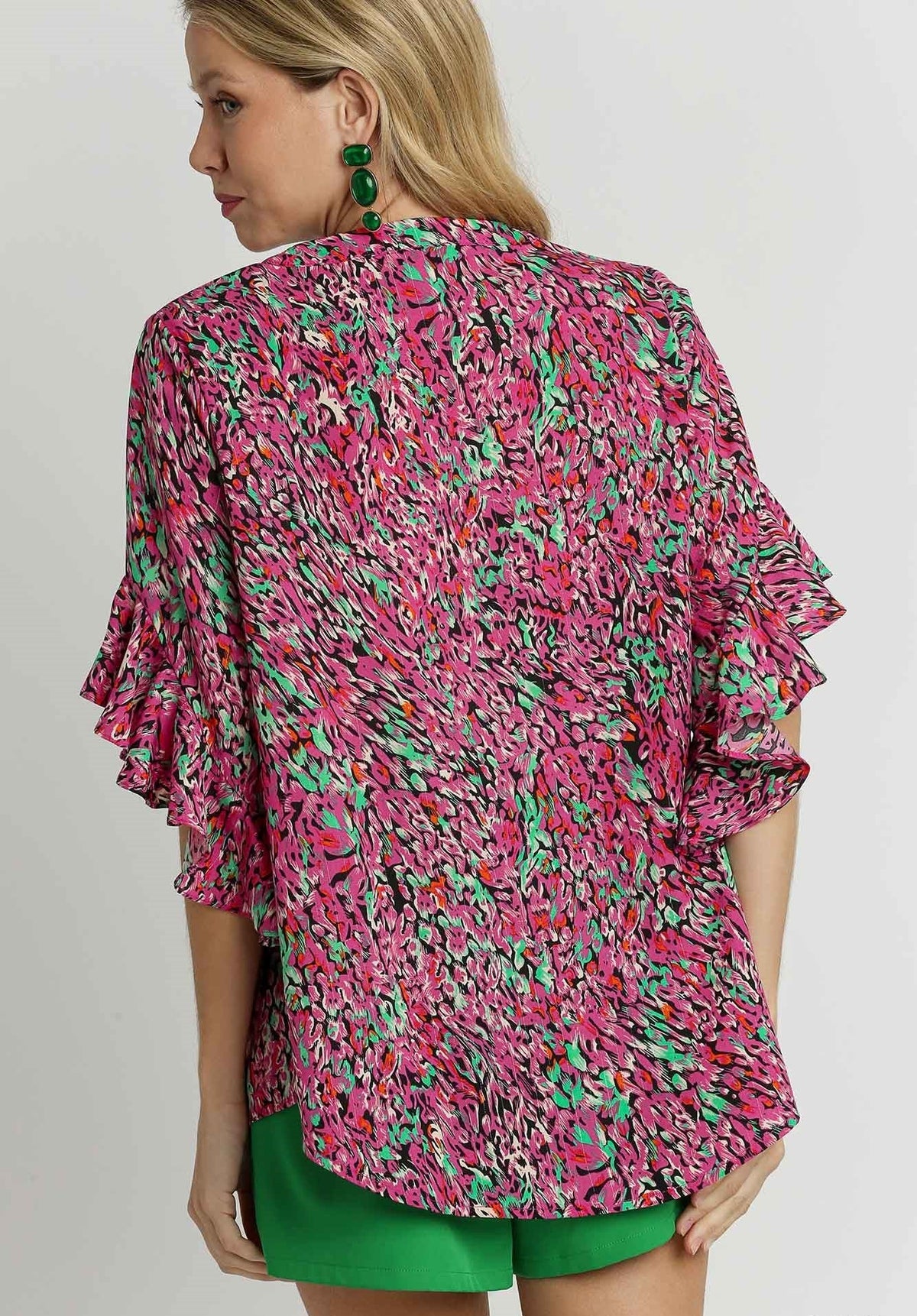 Metallic Multicolor Animal Print Top