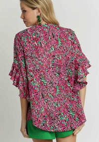 Metallic Multicolor Animal Print Top