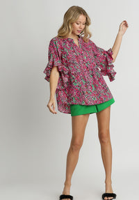 Metallic Multicolor Animal Print Top