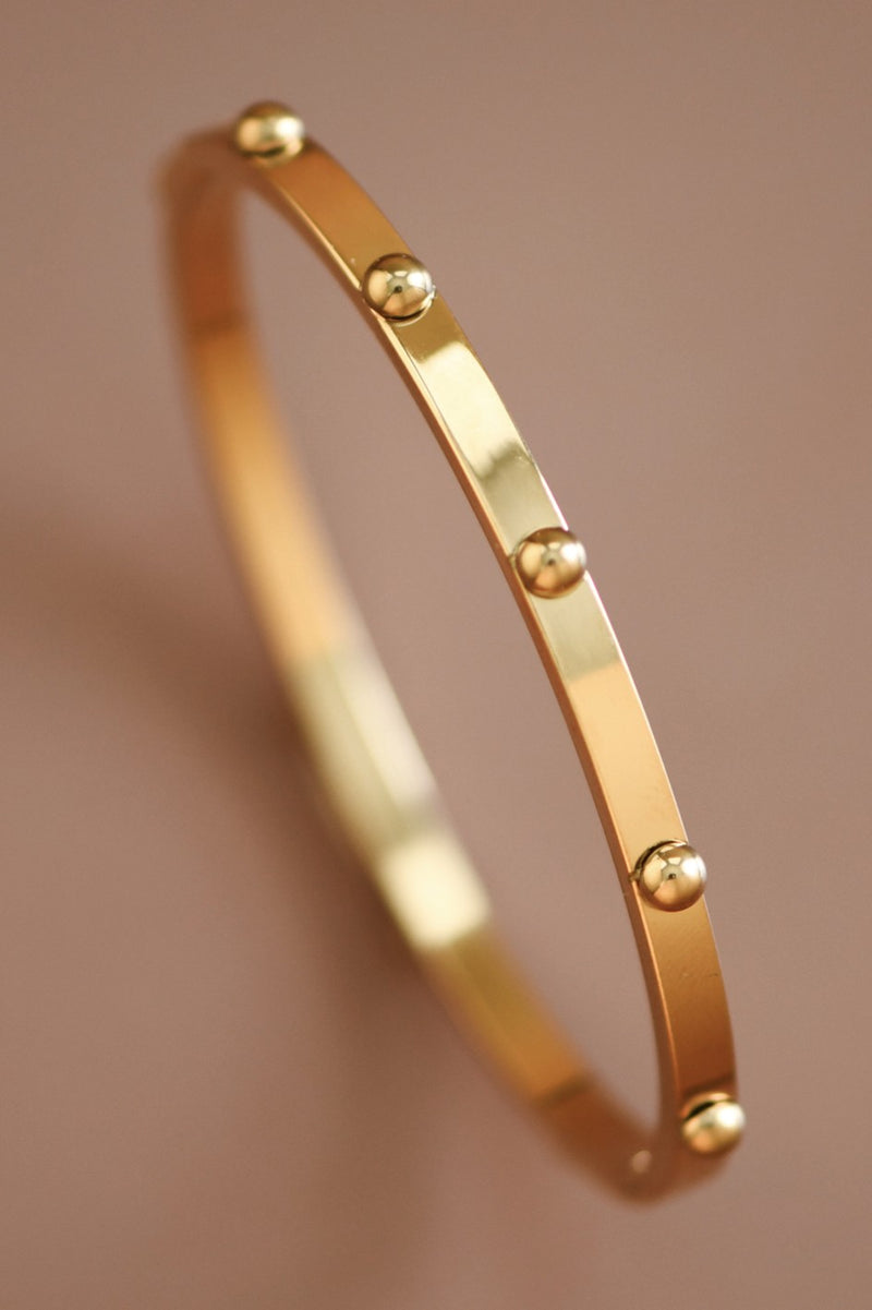 Stainless Steel 18K Gold Hinged Bangle