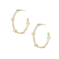 NWD Beaded Cross Hoop Earrings