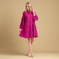 Berry Dallas Tiered Dress