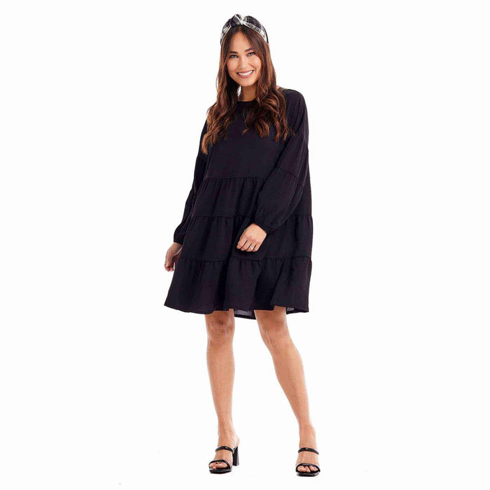 Black Dallas Tiered Dress