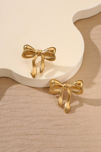 Gold 18K Stainless Steel Bow Stud Earring