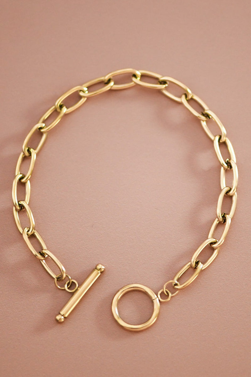 Stainless Steel 18K Gold Chain Bracelet