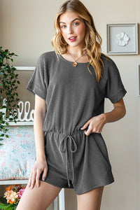 Solid Urban Ribbed Romper