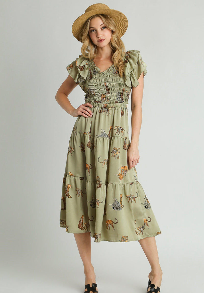 Cheetah Print Midi Dress