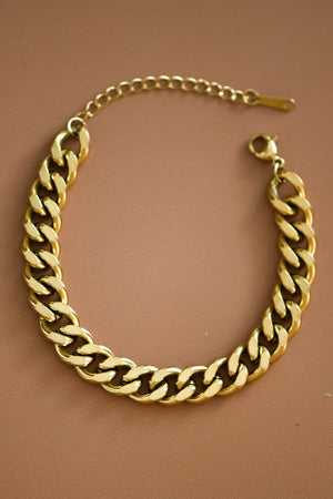 Stainless Steel 18K Gold Chunky Chain Bracelet