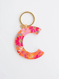 Floral Letter Keychain