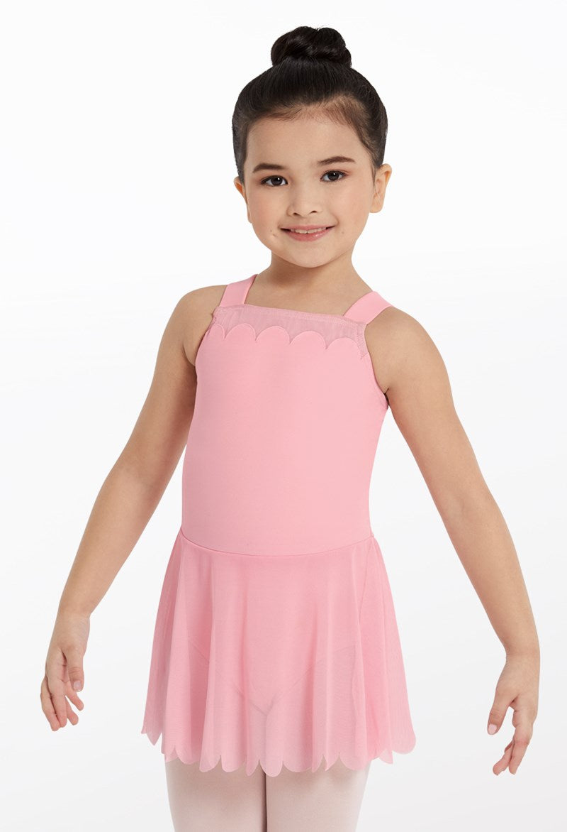 Scallop Tank Dress-Pink