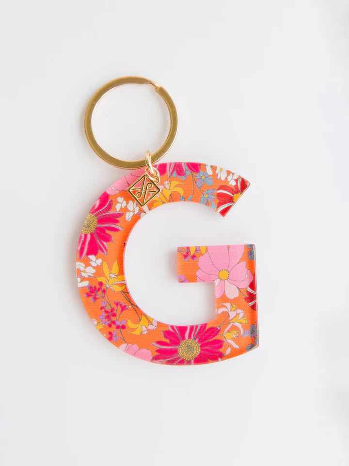 Floral Letter Keychain
