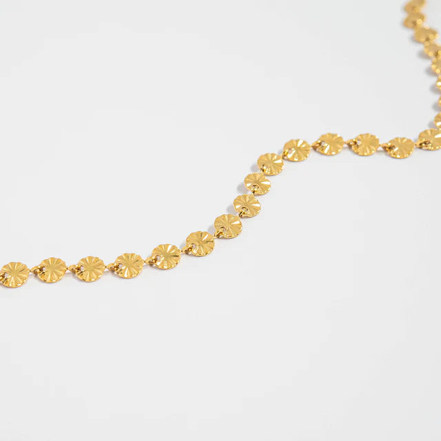 18K Stainless Steel Sunburst Necklace