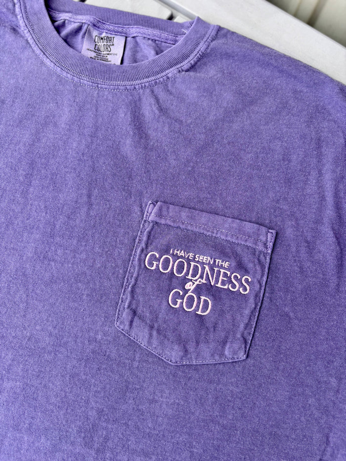 I Have Seen The Goodness Of God Embroidered Pocket Tee