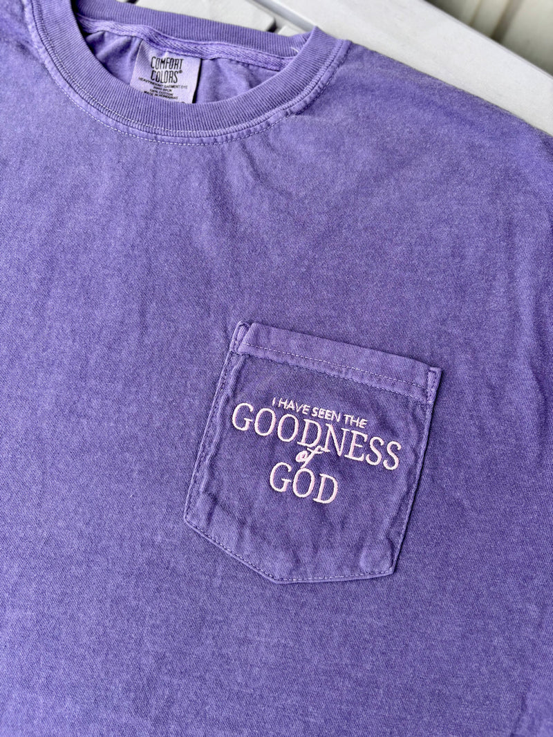 I Have Seen The Goodness Of God Embroidered Pocket Tee