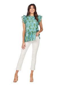 Ikat Woody Flounce Top