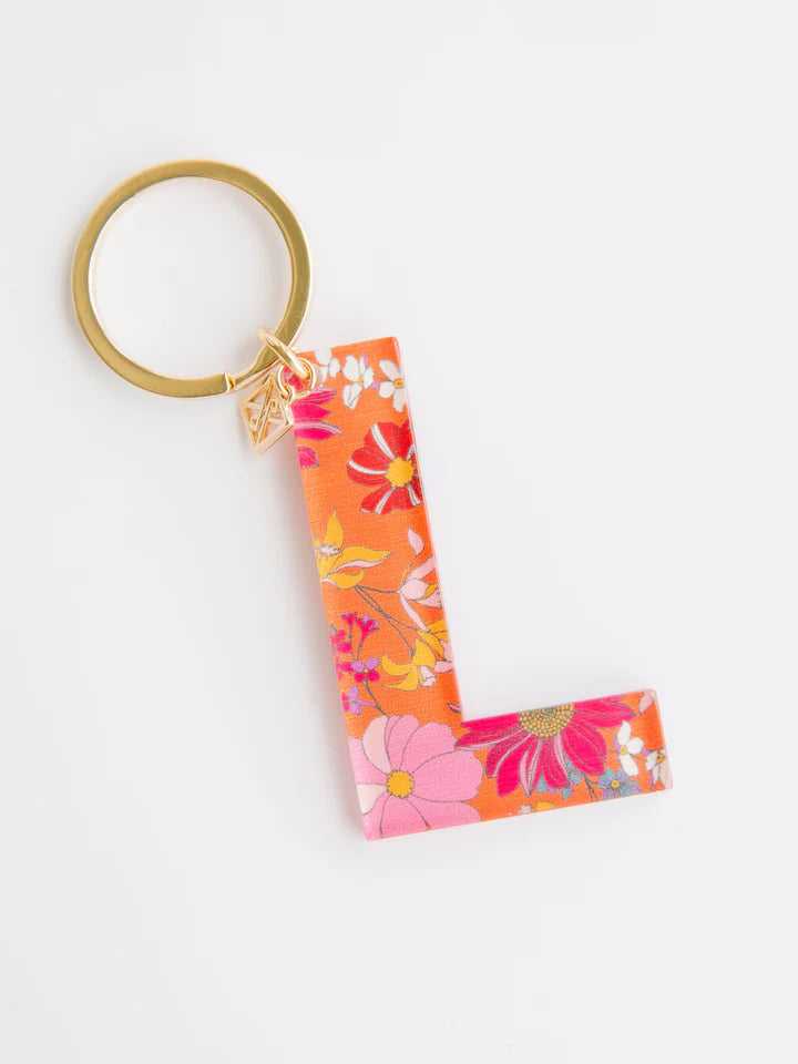 Floral Letter Keychain