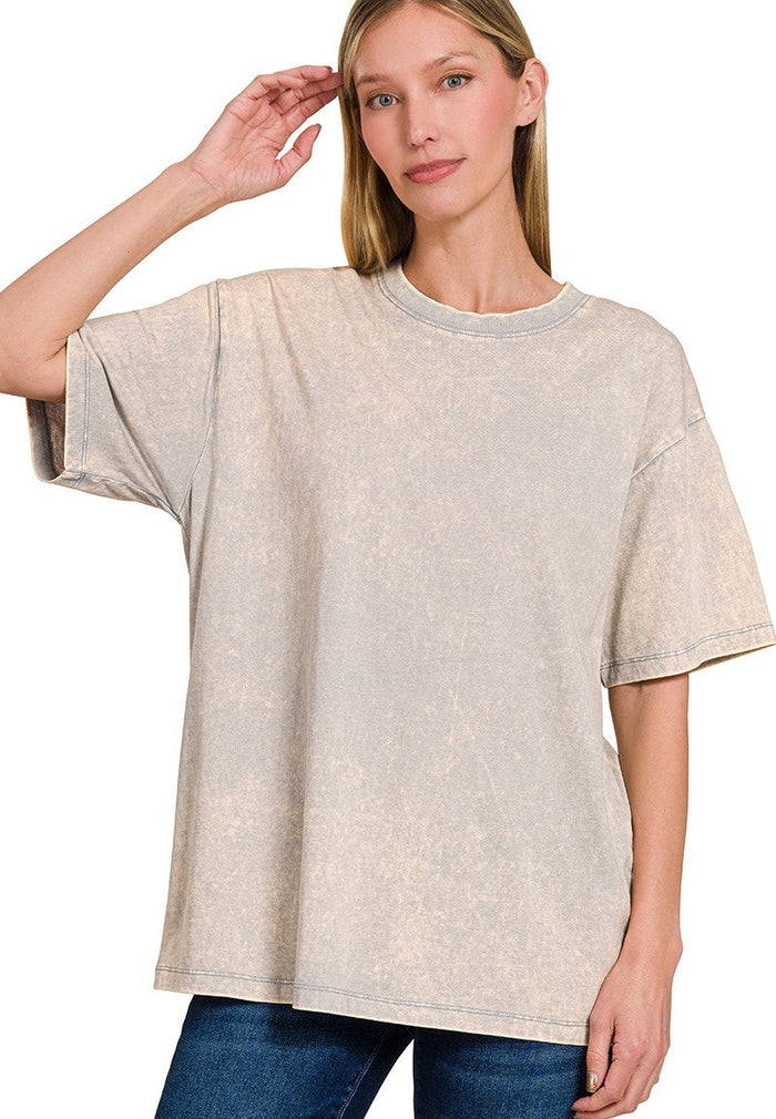 Washed Short Sleeve Top