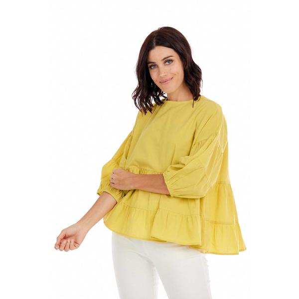 Lime Stoney Flounce Top