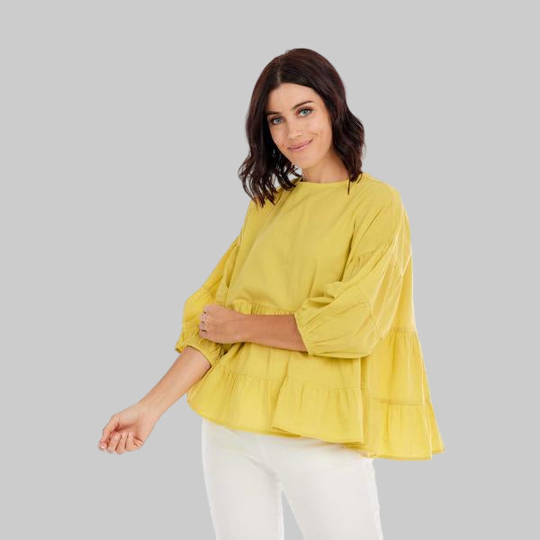 Lime Stoney Flounce Top