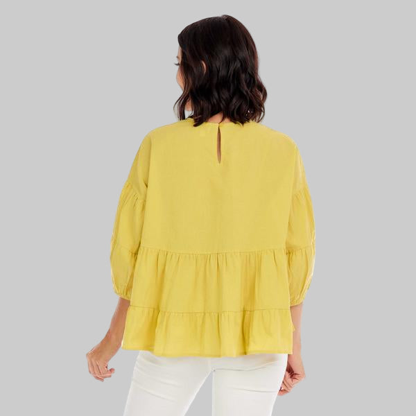 Lime Stoney Flounce Top