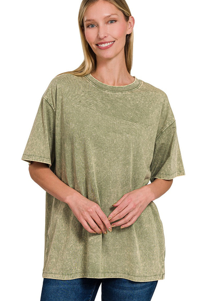 Washed Short Sleeve Top