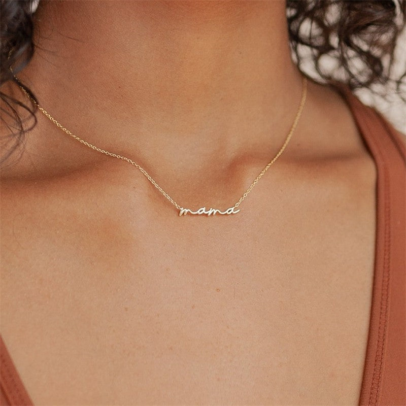 18K Stainless Steel MAMA Necklace