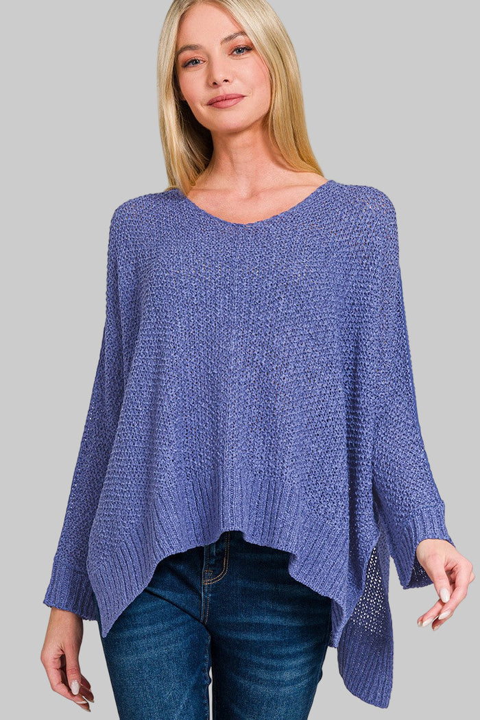 Dolman Sleeve V-Neck Sweater