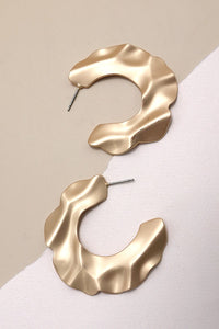 Matte Hammered Hoop Earrings