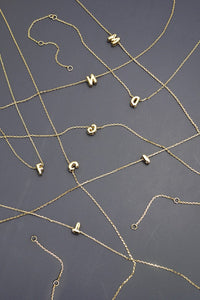 Bubble Initial Neckace