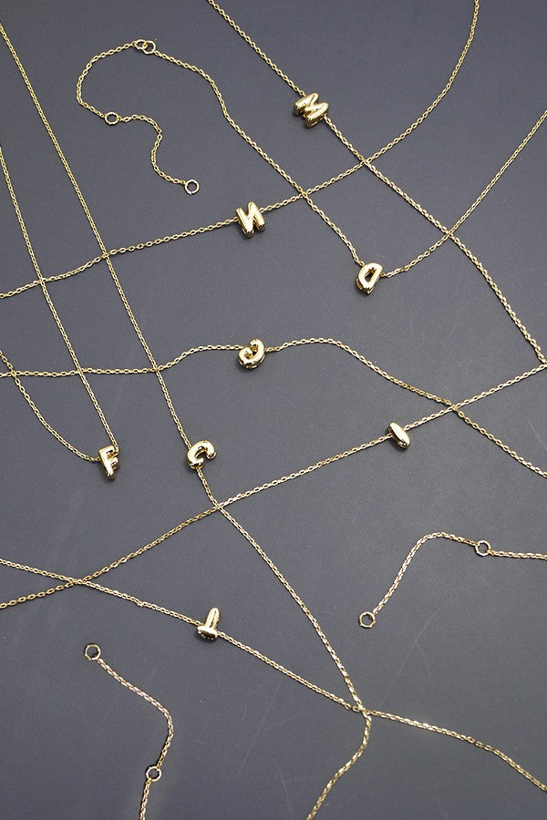 Bubble Initial Neckace