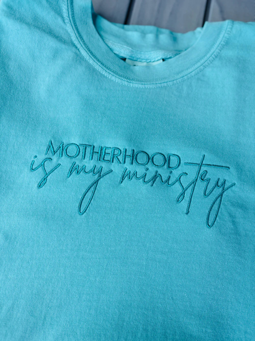 Motherhood Is My Ministry Embroidered Tee