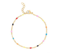 18K Gold Stainless Steel Multi Confetti Chain Bracelet