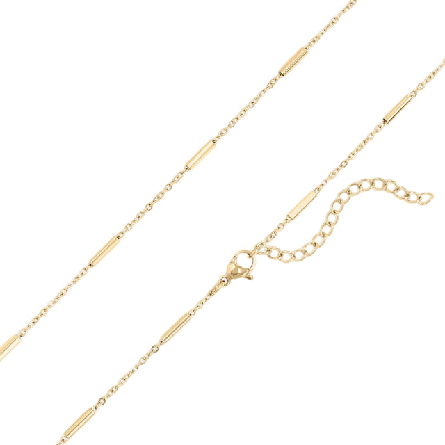 18K Gold Stainless Steel Satellite Bar Necklace