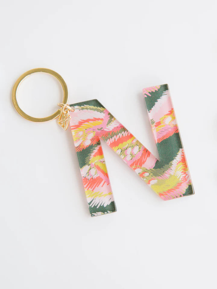 Floral Letter Keychain