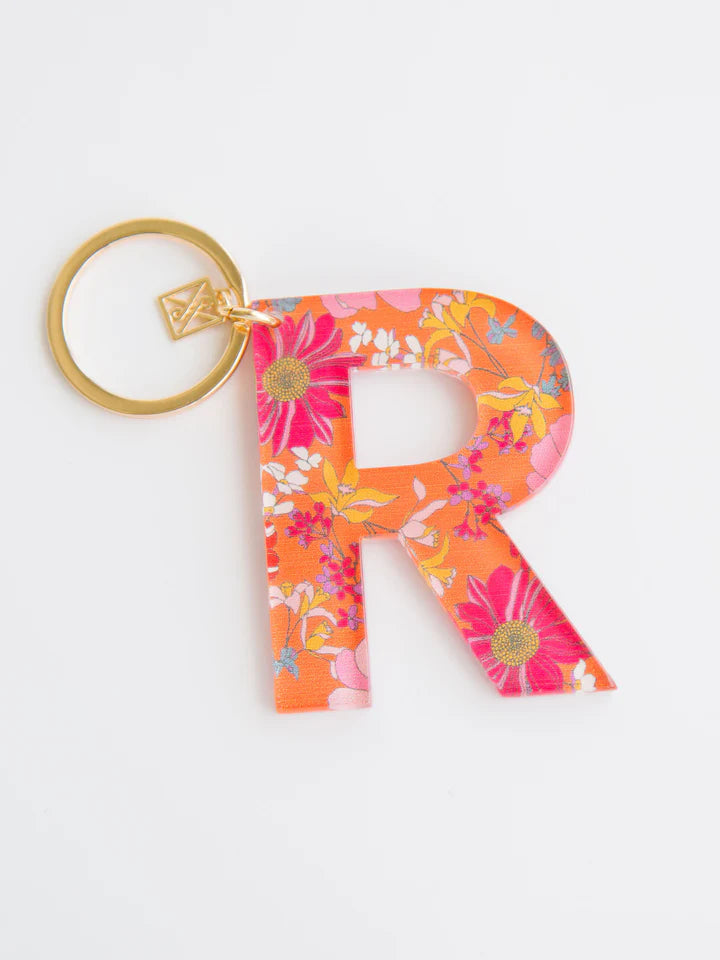 Floral Letter Keychain