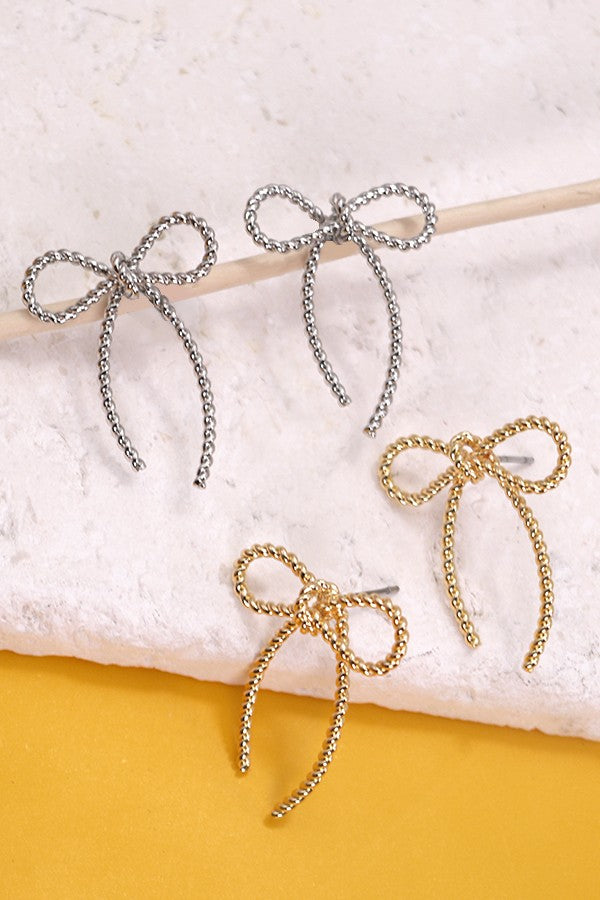 Rope Bow Stud Earring